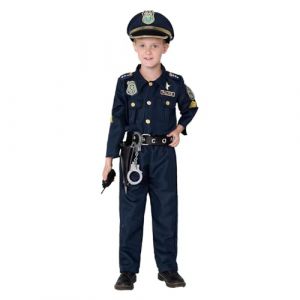 Deguisement Policier Enfant Costume De Police avec Talkie-Walkie Police Menottes B&acirc;Ton Et Autres Accessoires Tenues De Cosplay Halloween Carnaval (ge-cshyc, neuf)