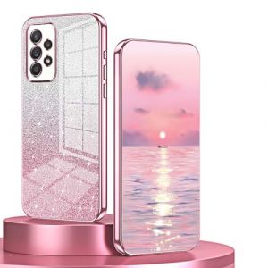 BORYA Coque pour Samsung Galaxy A52s 5G/Samsung Galaxy A52, Tr&egrave;s Mince Antichoc Souple Premium Silicone TPU Housse, &Eacute;l&eacute;gant Luxe Galvanoplastie Bord &Eacute;tui avec P&eacute;tillant D&eacute;grad&eacute;es Carte, Rose (Boerya, neuf)