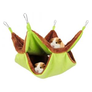 Hamac Chinchilla, Hamac Chinchilla pour Cage, Lit d'écureuil double couche, Planeur de sucre Portable, literie de hamac suspendue pour animaux de compagnie, petit jouet d'accessoires de Cage pour anim (Yuyuxian, neuf)