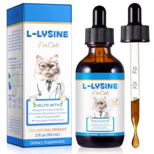 L-Lysine pour Chats - Compl&eacute;ment Liquide de Soutien Immunitaire Naturel et de Sant&eacute; Respiratoire avec Vitamines et &Eacute;chinac&eacute;e - Saveur Poulet, Aide aux Soins Oculaires, &Eacute;ternuements et Yeux Larmoyants, (Excellent produc, neuf)