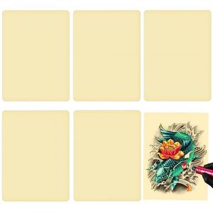 5 Pièces Peau Synthétique Tatouage, 30 x 20cm Double Face Fausse Peau Tatouage pour Pratiquer, Accessoires de Tatouage pour Les Débutants et Les Professionnels Expérimentés (Yeechese, neuf)