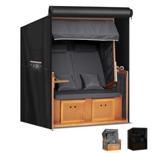 LAMUNI Housse Chaise Jardin Exterieur Housses de Chaise de Plage Imperm&eacute;able Housse de Protection pour Chaise de Plage, 420D Tissu Oxford Bache de Protection pour Cabine de Plage, 135x105x175/140cm (WHDFEU, neuf)