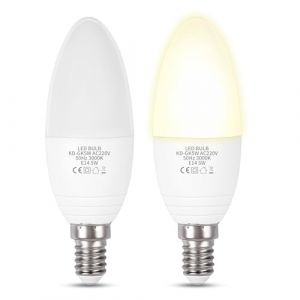 Akynite Ampoule LED Capteur Cr&eacute;pusculaire E14 C35 5W 400lm Blanc Chaud 3000K, AC 220-240V 360 Degr&eacute;s, Ampoule LED D&eacute;tecteur de Lumi&egrave;re E14 Bougie pour Entr&eacute;e Jardin Ext&eacute;rieur, lot de 2 (Akynite FR, neuf)