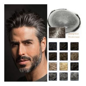 Perruque pour homme, Perruque de cheveux naturels avec n&oelig;ud Durable, toupet for hommes, densit&eacute; de 0.1 &agrave; 0.12mm, proth&egrave;se capillaire for hommes,Perruque blonde(Sliver White,8x10) (zhuyanbo, neuf)