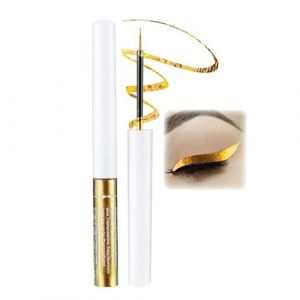 Chameleon Eyeliner liquide, eye-liner liquide imperméable à paillettes métallisé, crayon eye-liner multicolore pailleté, pointe ultra fine, brillance durable (doré) (EONFAVE Wealth, neuf)