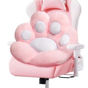 DOBUONO - Coussin de Chaise de Bureau Mignon en Forme de Patte de Chat, en Peluche Confortable, pour Fille, d&eacute;coration de Chambre &agrave; Coucher, 71 x 61 cm, Rose (ATTSUY, neuf)