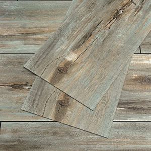 VEELIKE Dalle PVC Adhésive Sol Bois Gris Vert Vintage - Stickers Effet Bois Pour Salle de Bain, Cuisine, Garage, Salon - 90cm×15cm 12 Pièces (VEELIKE, neuf)