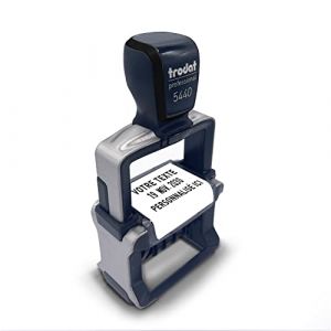 Tampon encreur dateur personnalisable avec votre propre texte - Trodat Professional Line 5440 - Dimension : 48 x 27 mm - 2 + 2 lignes de texte maximum - Date modifiable 4mm- Encre noire incluse (tampons-bureau, neuf)