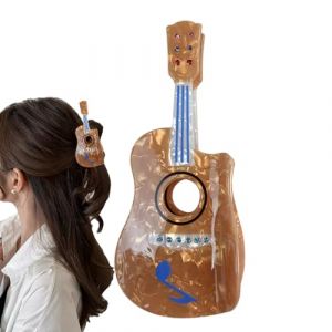 Pince &agrave; cheveux fantaisie &ndash; Design de guitare musicale, pince &agrave; cheveux tendance, barrettes &agrave; prise durable, outil pour cheveu boucl&eacute;s et raides, accessoire de coiffure d&eacute;coratif | Voyages de (themyina, neuf)