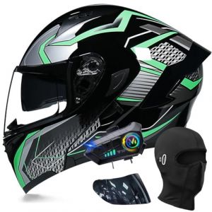 ACLFFSHOP Bluetooth Modulable Casque Moto Homologu&eacute; ECE, Flip Up Casque Adulte Moto avec Double Visi&egrave;re pour Anti-Collision Casque Scooter Casque Integral Modulable pour Homme Femme M~XXL (GXPgxp, neuf)