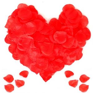 QOEOTUY 1200 Pièces Rose Artificielle - Petale de Rose Decoration pour Mariage, Saint Valentin, Ambiance Romantique (Rouge) (GEBIM RADUNESCU JAYA S.R.L., neuf)