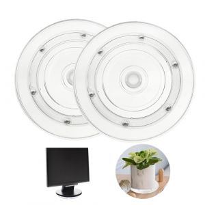 2 Pi&egrave;ces Plateau Tournant, 15cm Plateau Tournant Universel &agrave; 360&deg; Supporte, Transparent Plateau Pivotant Rond Plateau Tournant Manuel avec Roulements &agrave; Billes en Acier pour TV Ordinateur Artisanat (HsentimenH, neuf)