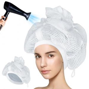 Bonnet de Douche Net Plopping, Maille Réutilisable avec Cordon de Serrage, Bonnet de Séchage en Filet Réglable pour Sécher les Cheveux Bouclés, Pour Sécher Les Cheveux Femme (WUFENG DONG LIMITED, neuf)
