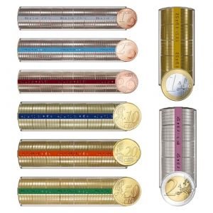 DESK GLOBAL Cartouches Monnaie Blister - Lot de 80 cartouches - Trieur de pièces pour euros et centimes - Porte-pièces homologués et renforcés (10 blisters par pièce) (La tienda de Romero, neuf)