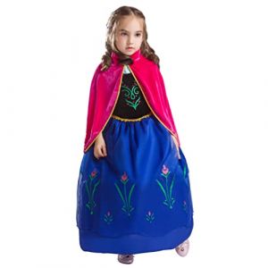 ELSA & ANNA Robe Princesse pour Filles - Déguisement Reine des Neiges pour Filles - Robe Princesse Filles pour Fêtes, Anniversaires, Déguisements & Halloween - Deguisement Robe de Princesse - 6-7 ans (UK1STCHOICE-ZONE, neuf)