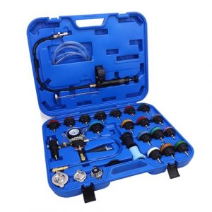 aqxreight 28 Pi&egrave;ces Testeur de Pression du Liquide de Refroidissement Kit de Recharge sous Vide de Liquide de Refroidissement Outil de Testeur de Pression pour Syst&egrave;me de Automobile et Raccord (zilonou, neuf)