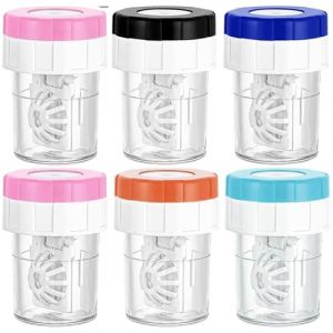 TRLREQ Lot de 6 r&eacute;cipients pour lentilles de contact, &eacute;tui &agrave; lentilles, machine de rangement et de nettoyage pour lentilles de contact, r&eacute;cipient pour lentilles de contact pour un usage quotidien (LOHAS EU, neuf)