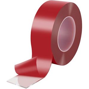 POPPSTAR Ruban adhésif double face acrylique transparent extra fort (5 m x 50 mm x 2 mm), Accroche tableau sans percer et repositionnable (poppstar*, neuf)