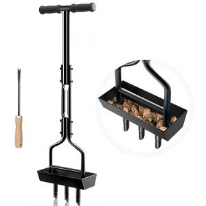 SUNEOWALY Aérateurs de Gazon Manuels, Aérateur de Pelouse Aérateur à Gazon Manuel Aérateur Gazon Aerateur Pelouse Core Aérateur avec Bac de Rangement et Outils de Jardin, Poignée Noire (Sunway Globe, neuf)