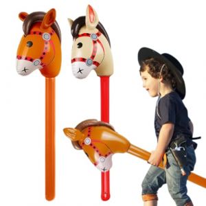 OUDQFCJ Paquet de 2 bâtons gonflables de cheval, bâton de poney gonflable pour enfants de 37 pouces, pour la décoration de fête d'anniversaire sur le thème du cheval de Noël, accessoires (Mapico, neuf)