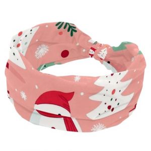 Large bandeau pour femme avec bonhomme de neige et arbre de neige, bandeau &eacute;lastique antid&eacute;rapant pour yoga, entra&icirc;nement, sport, course &agrave; pied (Galens, neuf)