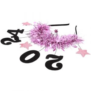 GANAZONO Bandeau &agrave; Paillettes Rose Fuchsia 2024 &Eacute;toiles et Chiffres D&eacute;coratifs Accessoire de T&ecirc;te Festif pour Femmes et Adolescents pour F&ecirc;te du Nouvel An Chinois et C&eacute;l&eacute;brations (JUNEE, neuf)