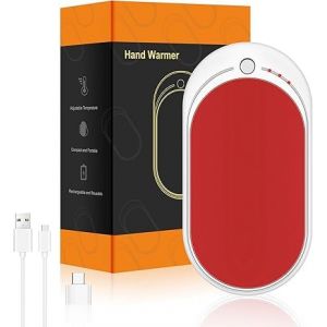 Chauffe Main Rechargeable, Chaufferette Main Electrique USB, 5200 mAh 2 in 1 Chauffe-Main Power Bank avec 3 Modes de Chauffage, Hand Warmer Portables Chauferrettes Main pour Homme et Femme (Rouge) (SNOW DERICH LIMITED, neuf)