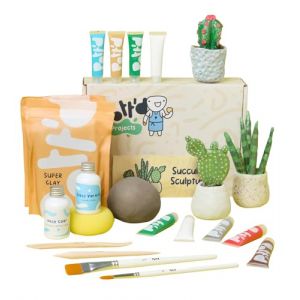 Pott'd Mini Kits de Poterie | Kit de Poterie en Argile Auto-durcissante pour Adultes Inclut Peintures, Pinceaux et Outils de Poterie | Tutoriel gratuit en ligne &eacute;tape par &eacute;tape (Pott'd Store, neuf)