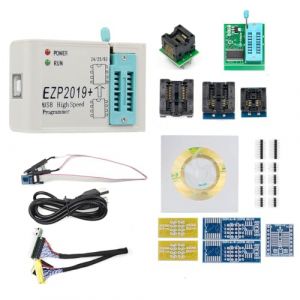 Hailege EZP2019+ Programmateur SPI USB haute vitesse mis à jour Prend en charge EEPROM Flash 24, 25, 93, 25, BIOS Ensemble complet avec 12 sockets Adaptateur WIN7 et WIN8 (Hailege, neuf)