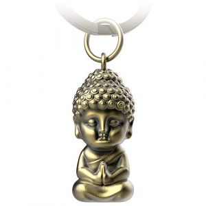 FABACH Porte-clés Bouddha Karma - Bouddha Pendentif en Métal - Mini Bouddha Porte Bonheur Voiture - Bouddhisme Keychain Chakra Yoga Cadeau Figurine, Bronze (Marron) - FB_BUDDHA_B (Unique Elements GmbH, neuf)