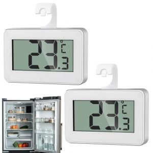 Thermom&egrave;tre Frigo, Thermom&egrave;tre pour R&eacute;frig&eacute;rateur 2 Pi&egrave;ces, Thermom&egrave;tre Num&eacute;rique Mini, Thermometre Congelateur Temp&eacute;rature Capteur Testeur pour R&eacute;frig&eacute;rateur Cuisine Cong&eacute;lateurs, Blanc (Sweems, neuf)