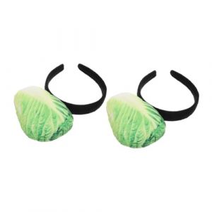 MAJORMENCH Serrage-t&ecirc;te Bandeau Cheveux Chou Chinois 3d en Peluche Doux pour Femmes Accessoires F&ecirc;te Halloween D&eacute;guisement Lot 2 Pi&egrave;ces (Sayily, neuf)