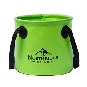 Northridge Gear Seau Pliant Bol Pliant au Design branch&eacute; | Camping p&ecirc;che Parti Jardin | Peut &ecirc;tre utilis&eacute; comme Cuvette Pliable, Bocal &agrave; Eau ou &eacute;vier Pliant | Vert, 15L (ADAMOA GmbH, neuf)