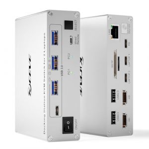 YOUTINGHDAV 15-in-1 USB C Docking Station KVM Switch 2 Laptops 2 Monitor 4K@60Hz, Switch KVM USB 3.0 2 PC 2 &eacute;crans USB C, Dual HDMI Out, PD 80W, 5 Gbit/s, Gigabit Ethernet, carte TF/SD, Wired Remot (YT STORE, neuf)