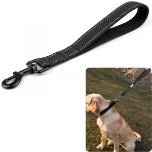 Bkemkri Laisse Courte Solide pour Chien, Noir Longe pour Chiens avec Poign&eacute;e Rembourr&eacute;e et Mousqueton en M&eacute;tal 30 cm en Double Nylon pour Animal de Compagnie pour Formation Entra&icirc;nement (Brussig Thomas, neuf)