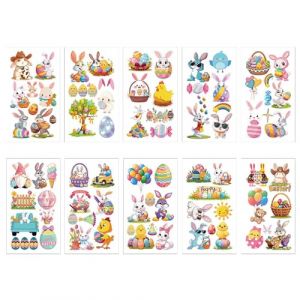 Tatouage Temporaire De Pâques Pour, Tatouage Temporaire De Pâques - 10 Feuilles De Décalcomanies De Tatouage Pour Filles - Autocollants De Tatouage Temporaire De Pâques, Autocollants Sur Le Th (wenrrz, neuf)