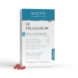 BIOCYTE Le Cellulislim - Complement Alimentaire Anti Cellulite & Draineur - Vigne Rouge, Cafeine, Vitamine B6-40 gélules - Programme de 20 Jours (Laboratoire Biocyte, neuf)