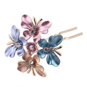 Accessoires de bijoux Accessoires pour cheveux Aiguille &agrave; fourche Version cor&eacute;enne de La peinture multicolore en alliage Feuilles &Eacute;pingle &agrave; cheveux S&egrave;che-cheveux (DAIJINAN, neuf)