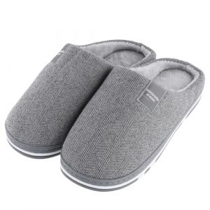 Amexo Chaussons en Peluche Unisexe, Pantoufles Hiver Chaudes avec Mousse &agrave; M&eacute;moire, Chaussons Maison (Gris, Adulte, Homme, 40, Num&eacute;rique (intervalle), Syst&egrave;me Taille Chaussures EU, 41, Moyen) (Amoxike, neuf)