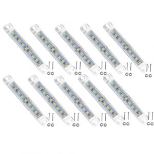 Lot de 10 feux de gabarit latéraux à LED blancs - 12-24 V 9 LED étanches pour remorque, camion, camping-car, bateau, camping-car, fourgonnette - Feux de gabarit avant/arrière,feux de position durables (Aototeck US, neuf)