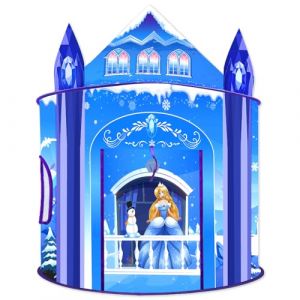 Tente de Jeu de Princesse pour Filles Château de Glace Jeu de rôle imaginatif Maison de Jeu intérieure extérieure Tente Pop-up Jouet Cadeau pour Enfants Tout-Petits fête Anniversaire (WorthEvery, neuf)