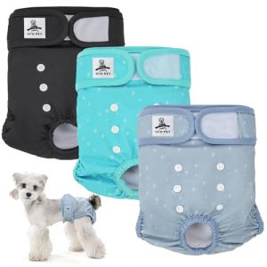 UFO PET Culotte Chiennes Chaleurs L R&eacute;utilisables, Couche pour Chien Femelle Lavables (Lot de 3), Culotte tr&egrave;s Absorbantes pour Chien avec Fermeture Forte et Flexible (UFO PET-FR, neuf)