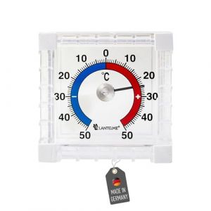 Lantelme Thermom&egrave;tre de fen&ecirc;tre auto-adh&eacute;sif - Plage de temp&eacute;rature de -50 &deg;C &agrave; 50 &deg;C - Analogique - &Agrave; coller sur le verre pour fen&ecirc;tre - Thermom&egrave;tre ext&eacute;rieur de fen&ecirc;tre - 7 x 7 cm - Petit (lantelmegmbh, neuf)