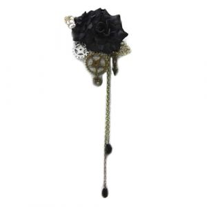 Steampunk Gear &ndash; Pince &Agrave; Cheveux Florale Rose Broche Cha&icirc;nes Gothiques Vintage Glands Couvre-chef Cha&icirc;nes &Agrave; Engrenages Floraux Accessoires Steampunk (QInyumz, neuf)