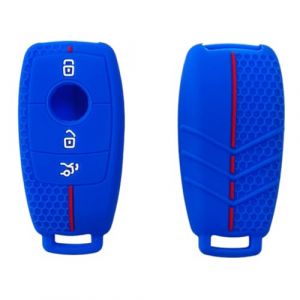 OTMIK Housse Silicone pour Clé de Voiture Convient à Mercedes-Benz A C E S G Class GLC CLE CLA GLB GLS W177 W205 W213 W222 X167 AMG Accessoires pour Coque de clé (Bleu) (Otai, neuf)