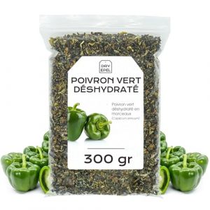 Piment Vert Troceado 300 g - Piment Vert D&eacute;shydrat&eacute; en Morceaux - L&eacute;gumes D&eacute;shydrat&eacute;s - Sans Sucre Ajout&eacute;, Sans Conservateurs, Sans Gluten (300 gr, Poivrons Verts en Morceaux) (EPEL, neuf)