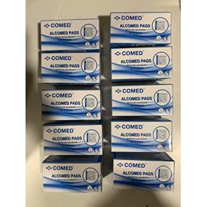 Alcomed Tampons impr&eacute;gn&eacute;s d'alcool &agrave; 70% boite de 100 / lot de 10 boites (BIOSAMPLE, neuf)