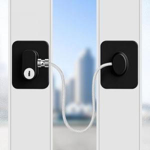 KELAV Bloque Fenêtre Enfant,2 Pièces Entrebailleur Sécurité Fenêtre Sans Perçage à Clé,Alliage Inoxydable & Installation Sans Outil pour Armoire/Tiroir/Congélateur/Lave-linge(Noir) (ZILLIONZ TRADING LTD, neuf)