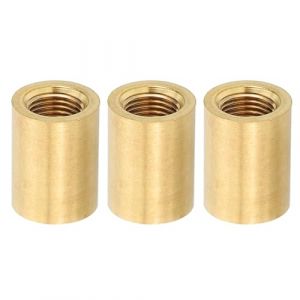 PATIKIL &Eacute;crou de Couplage en Laiton pour Tuyau de Lampe, 3 Pi&egrave;ces de 20 mm de Long M10 Fine Round Thread Sleeve Lamp Pipe Adaptor Rod Connector Hardware, 15 mm de Diam&egrave;tre Ext&eacute;rieur. (PATIKIL UK, neuf)