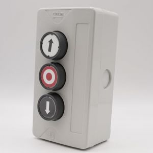 GEBA KDT 3V V2 - Bouton poussoir 3 boutons universel pour automatismes - Compatible contact sec NO/NF - R&eacute;f : 200.3102.A1 - IP65-250 V AC + 1 Goodies DOMOBIP (DOMOCONCEPT, neuf)